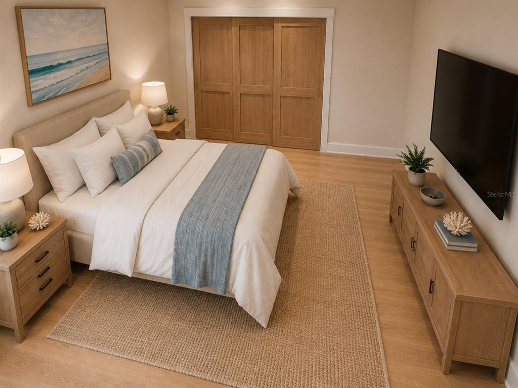 15348 Red Head Avenue Port Charlotte, FL 33981 - Photo 14 of 22 a bedroom with a bed and a flat screen tv