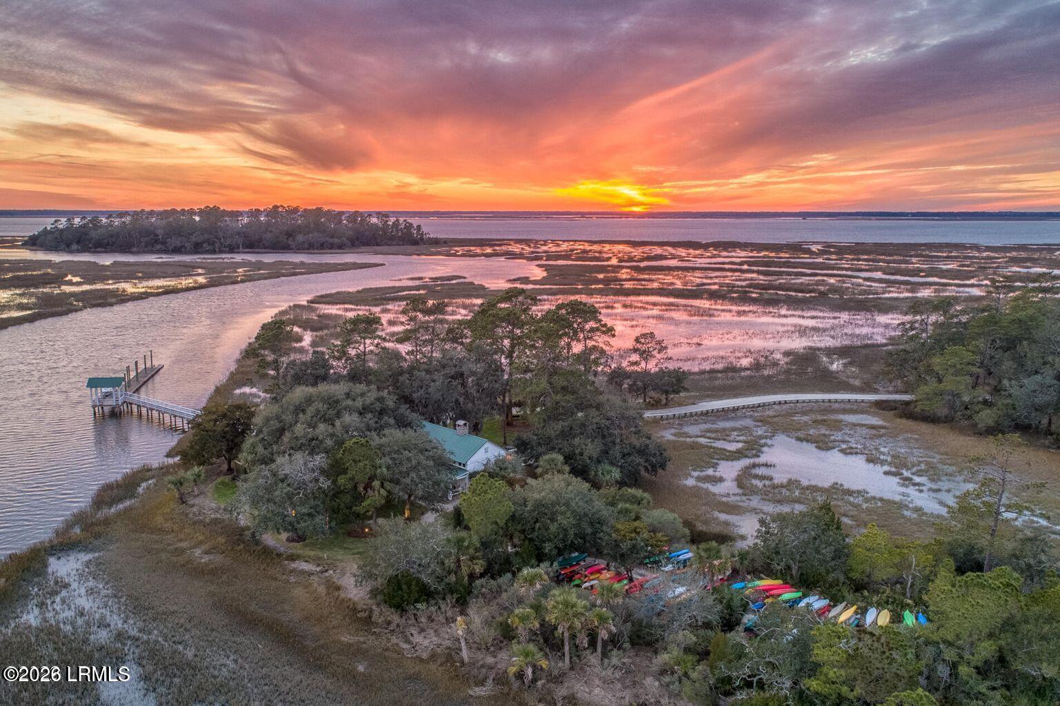 7 Abbey Row Beaufort, SC 29906 - Photo 50 of 53 Dock at dusk with kayaks