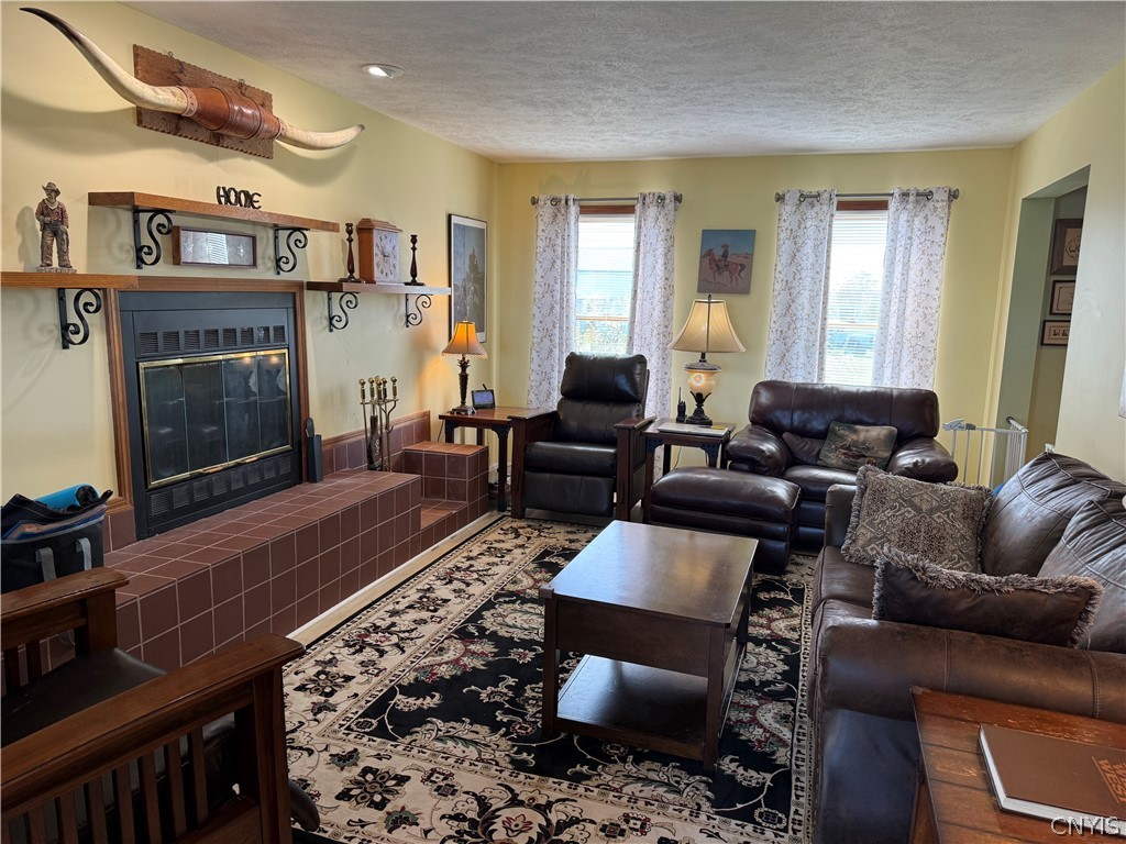 4881 Goff Road Smithfield, NY 13408 - Photo 4 of 37 Living room with wood burning fireplace