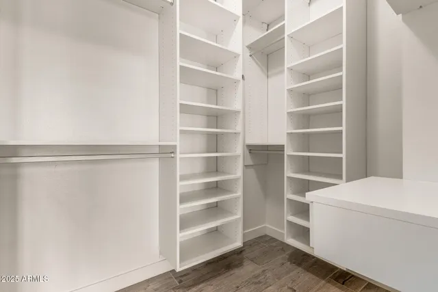 a room with a closet