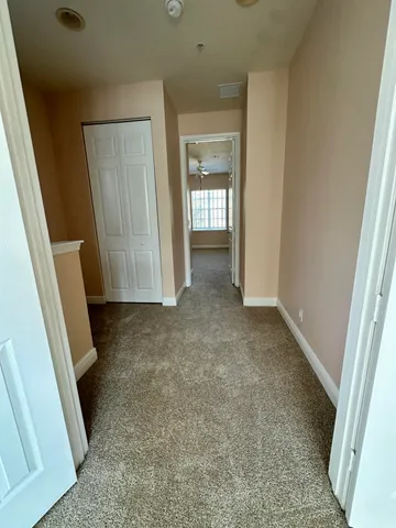 an empty room with windows