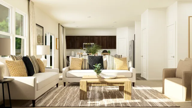 a dining room with a table and chairs