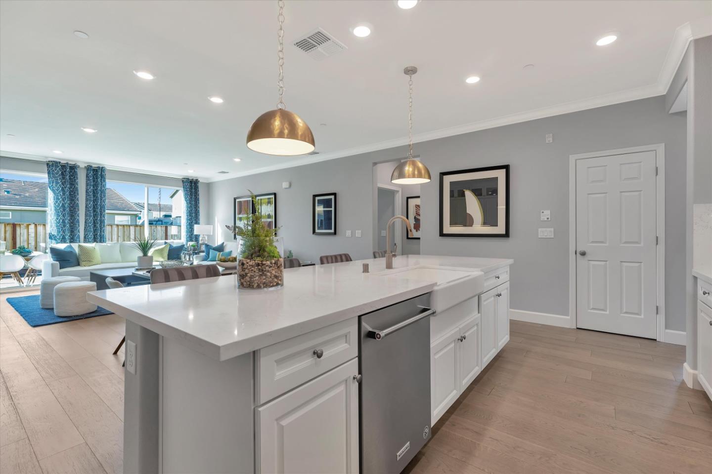 2740 Glenview Drive Hollister, CA 95023 - Photo 15 of 62 a view of living room kitchen with stainless steel appliances granite countertop furniture and a view of living room