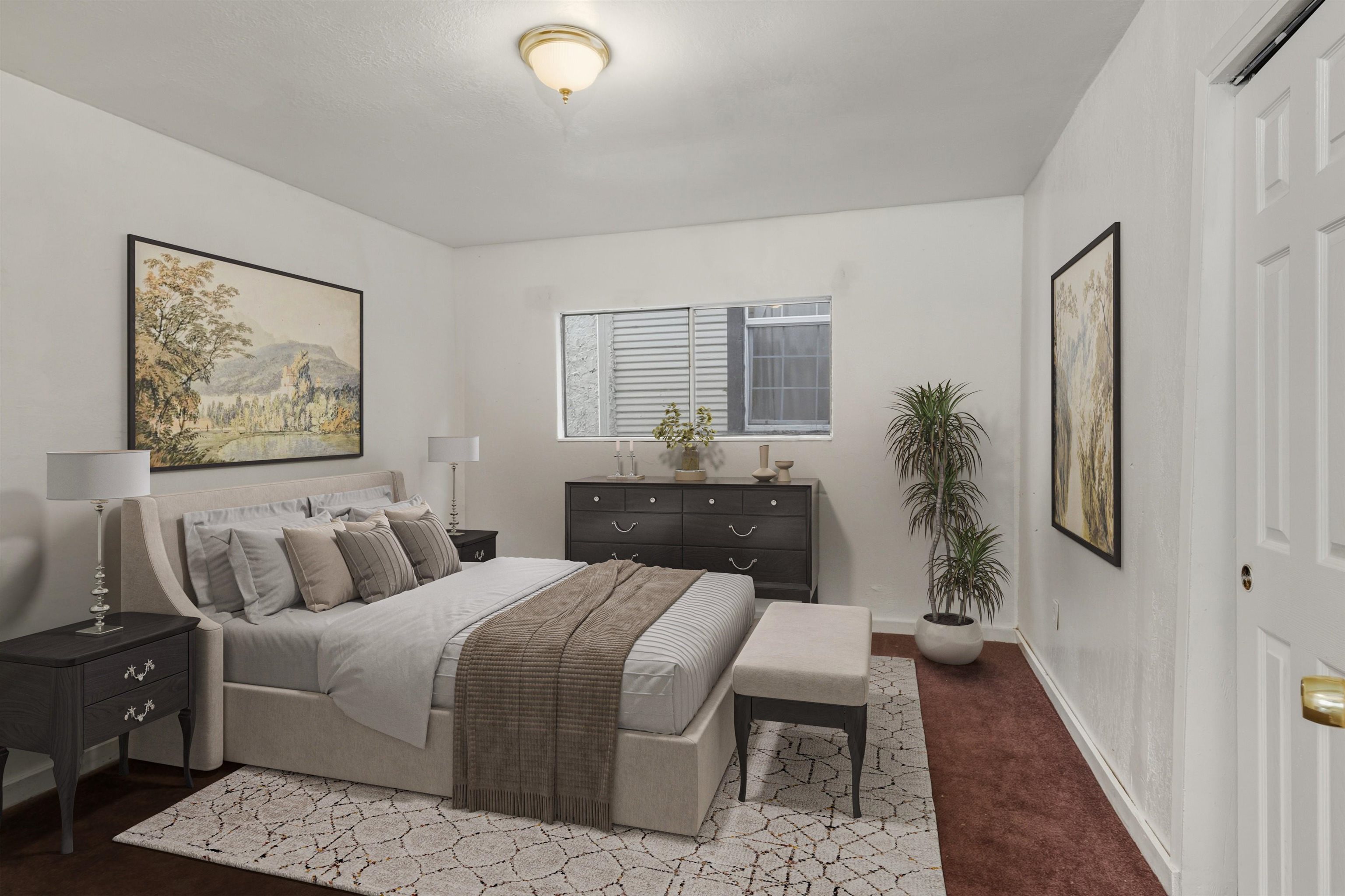 1111 Campbell Street Oakland, CA 94607 - Photo 11 of 17 a bedroom with a large bed and a wooden floor