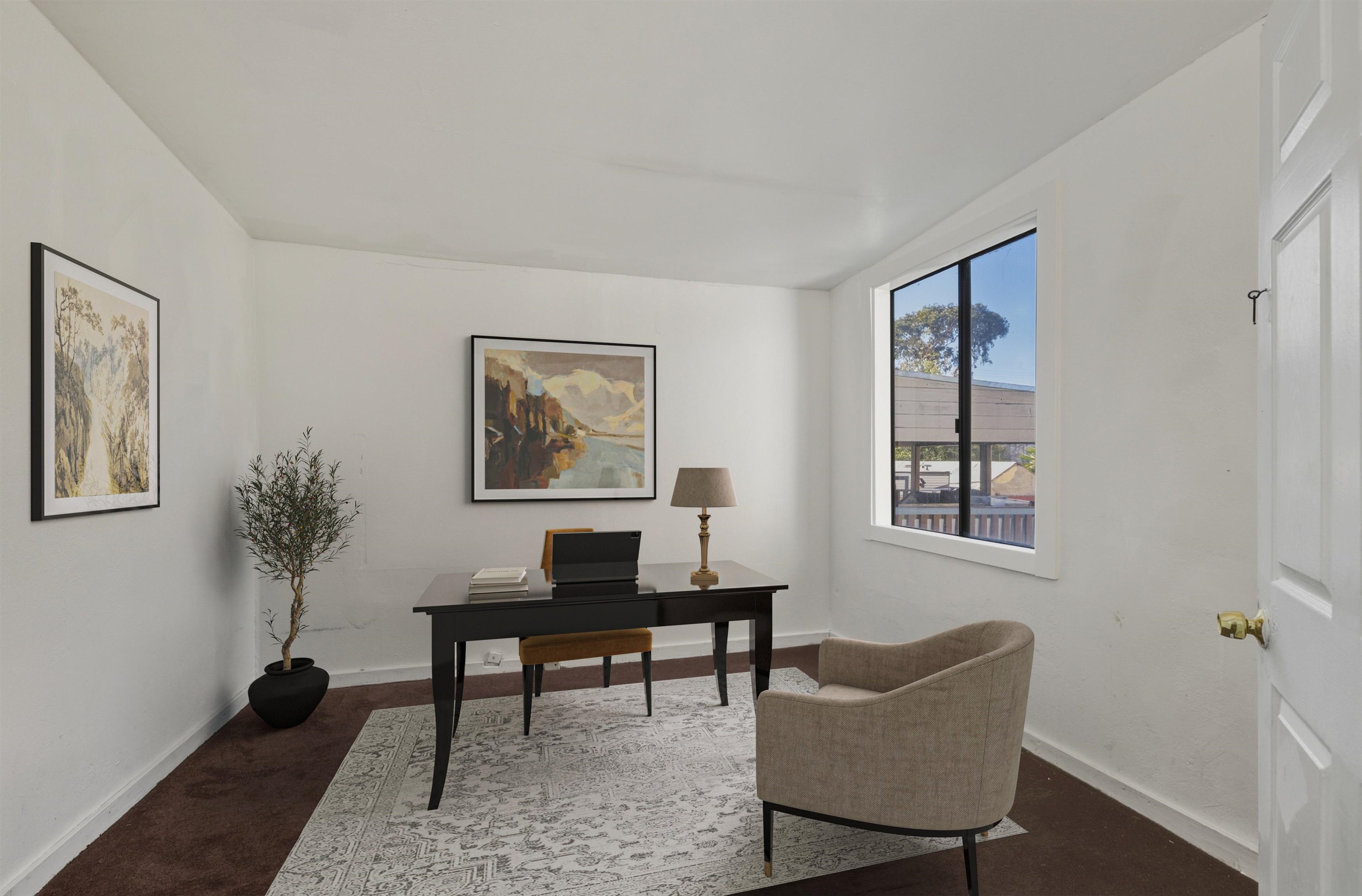 1111 Campbell Street Oakland, CA 94607 - Photo 13 of 17 a workspace with furniture and a potted plant
