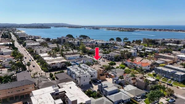 an aerial view of multiple house