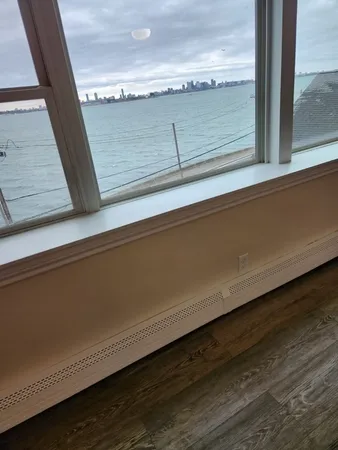 a close view of sink and microwave