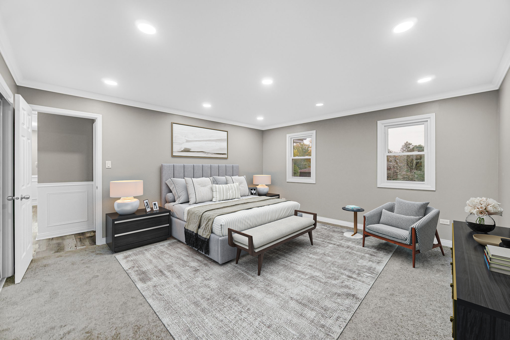 Undisclosed Address Olympia Fields, IL 60461 - Photo 24 of 38 a spacious bedroom with a bed and furniture