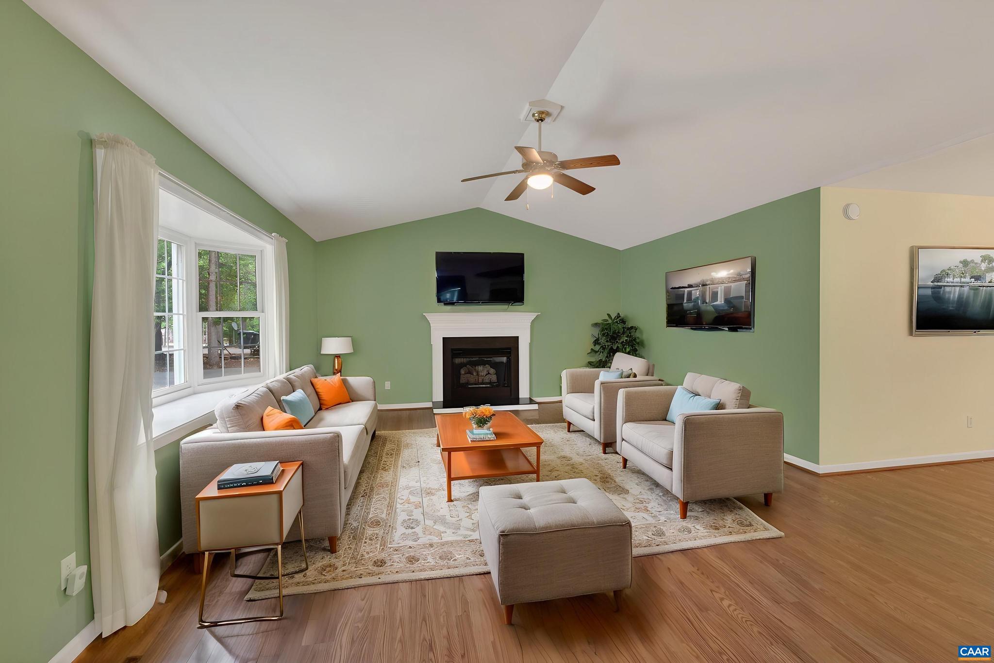 37 Laguna Road Palmyra, VA 22963 - Photo 6 of 44 a living room with furniture flat screen tv and a fireplace