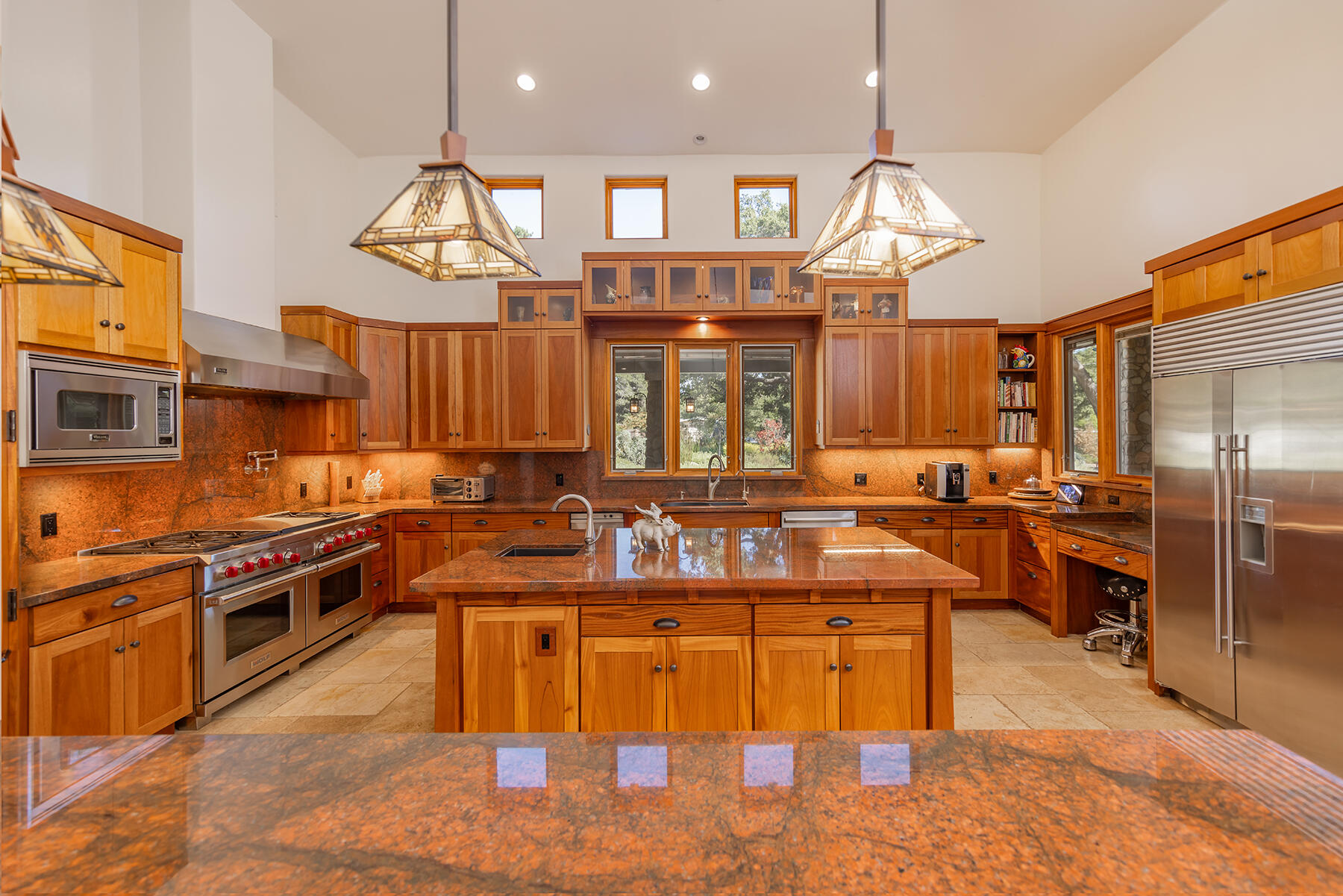 705 South Rice Road Ojai, CA 93023 - Photo 14 of 61 a kitchen with stainless steel appliances granite countertop a sink a stove and a refrigerator