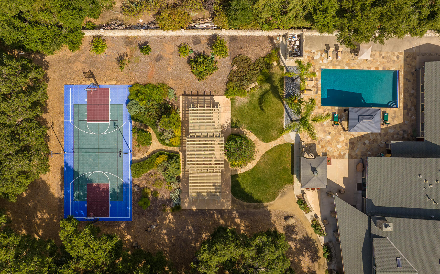 705 South Rice Road Ojai, CA 93023 - Photo 60 of 61 an aerial view of residential house with outdoor space and swimming pool