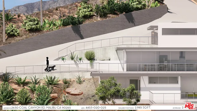 a view of a street with a building in the background