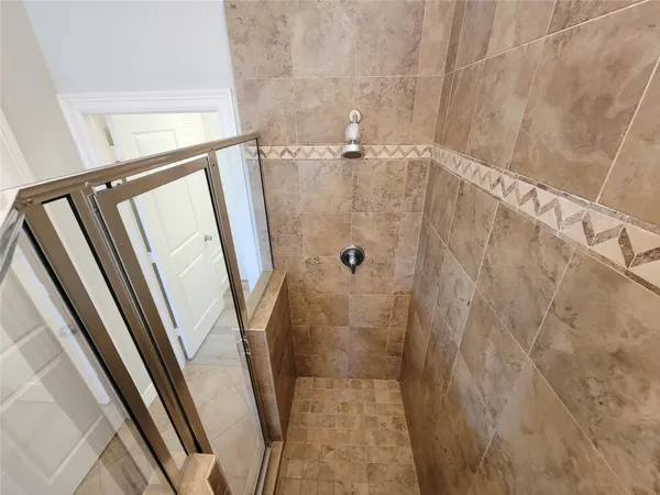 a bathroom with a shower