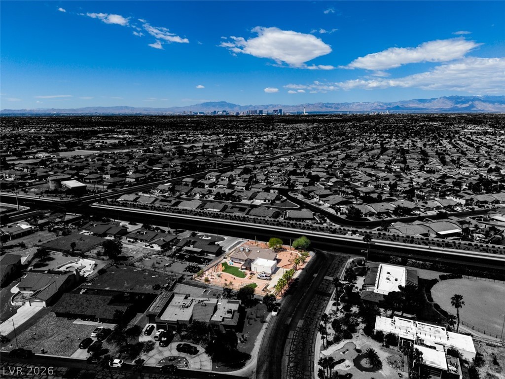 892 North Hollywood Boulevard Las Vegas, NV 89110 - Photo 67 of 81 This elevated perspective showcases the extensive neighborhood and a unique property with a verdant yard.