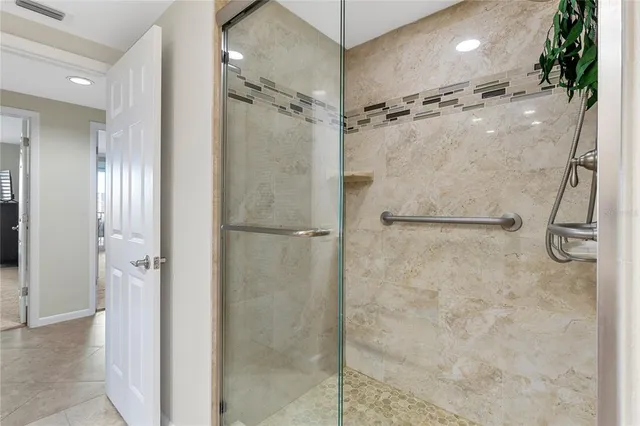 a bathroom with a shower