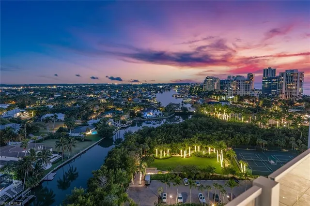 a view of a city with tall buildings