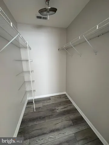 a view of a room with empty racks