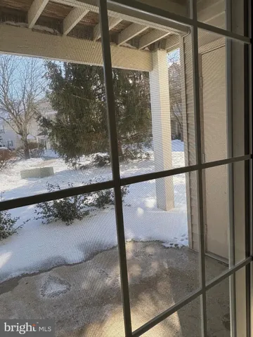 a view of a glass door