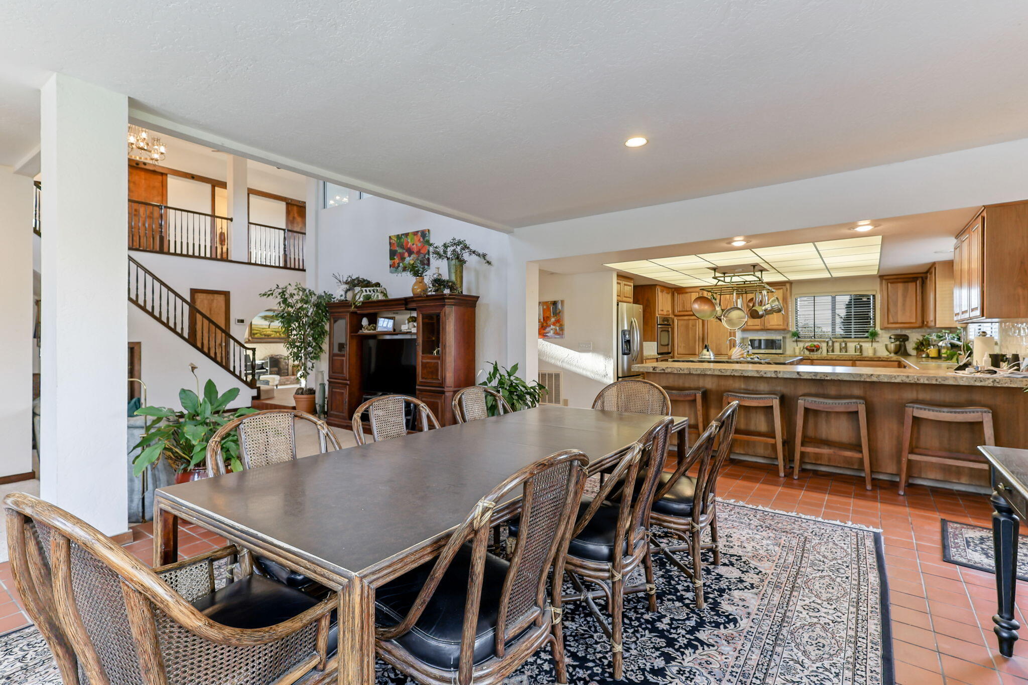 22797 Silverlode Lane Palo Cedro, CA 96073 - Photo 21 of 64 a dining room with furniture and wooden floor