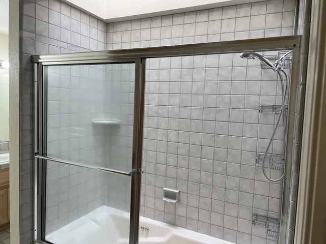 a bathroom with a shower