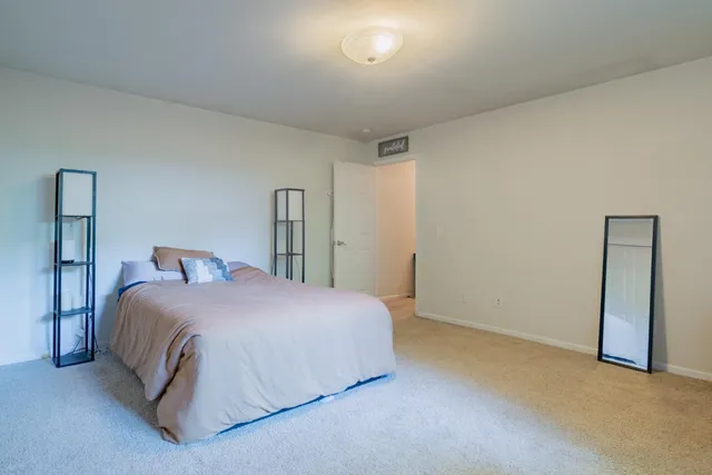 a view of a pathway both side of house