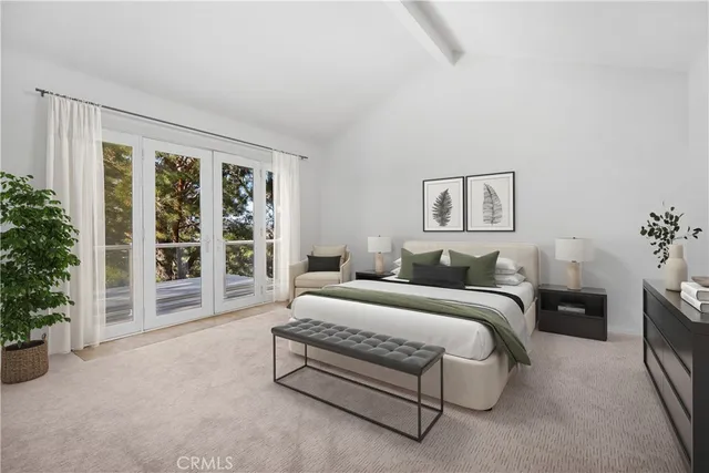 an empty room with a large window