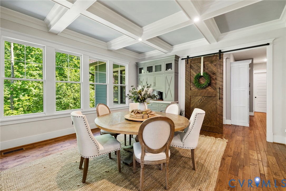 1925 Muswell Court Midlothian, VA 23112 - Photo 23 of 64 Dining area featuring coffered ceiling and wood-fi