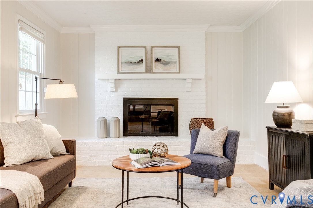 609 Baldwin Road Henrico, VA 23229 - Photo 29 of 50 a living room with furniture and a fireplace