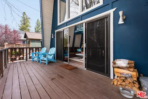 a deck view with a seating space