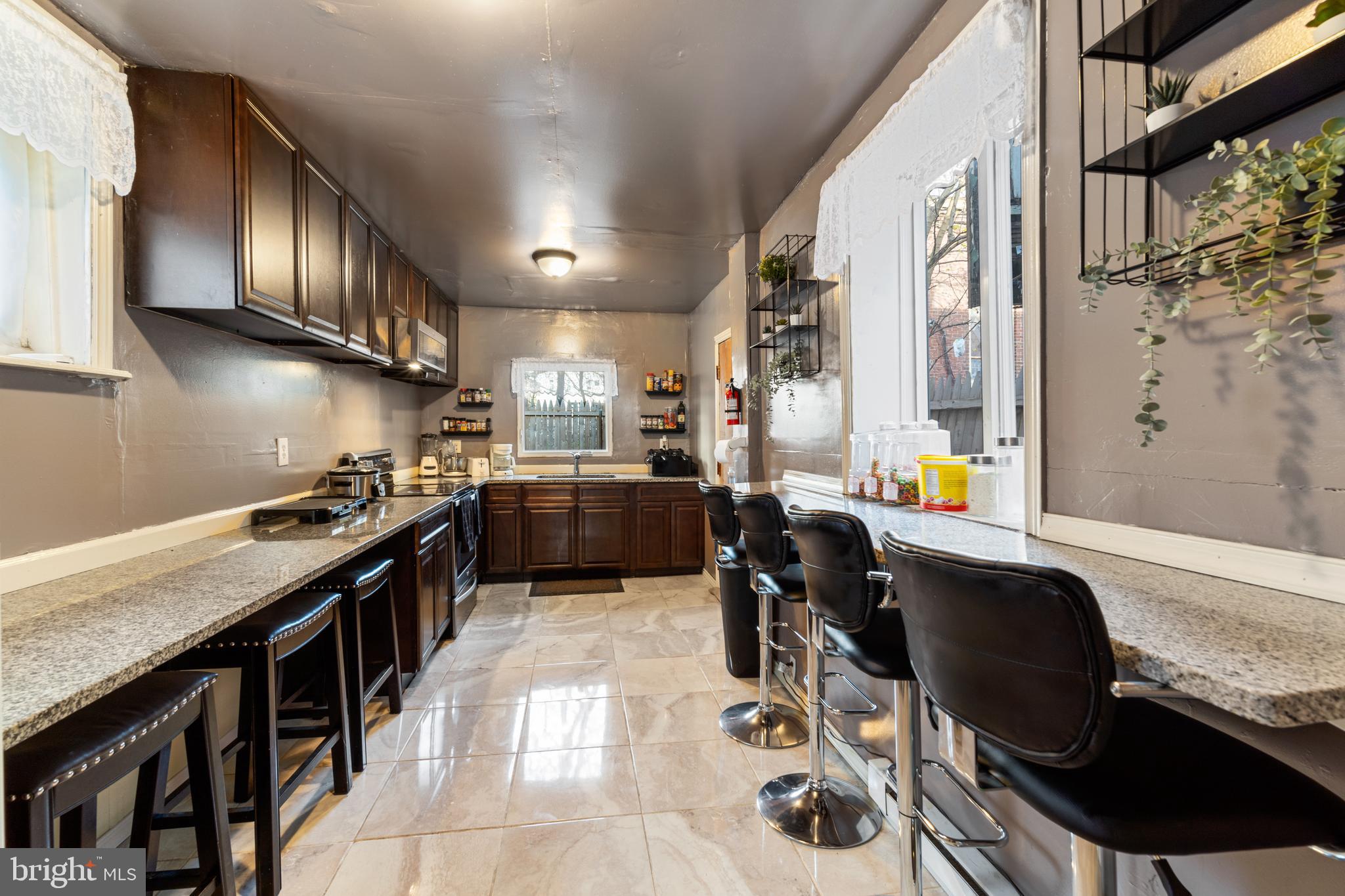 Kitchen with new breakfast bar
