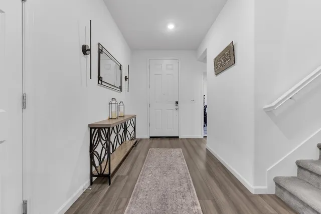 a view of hallway with stairs