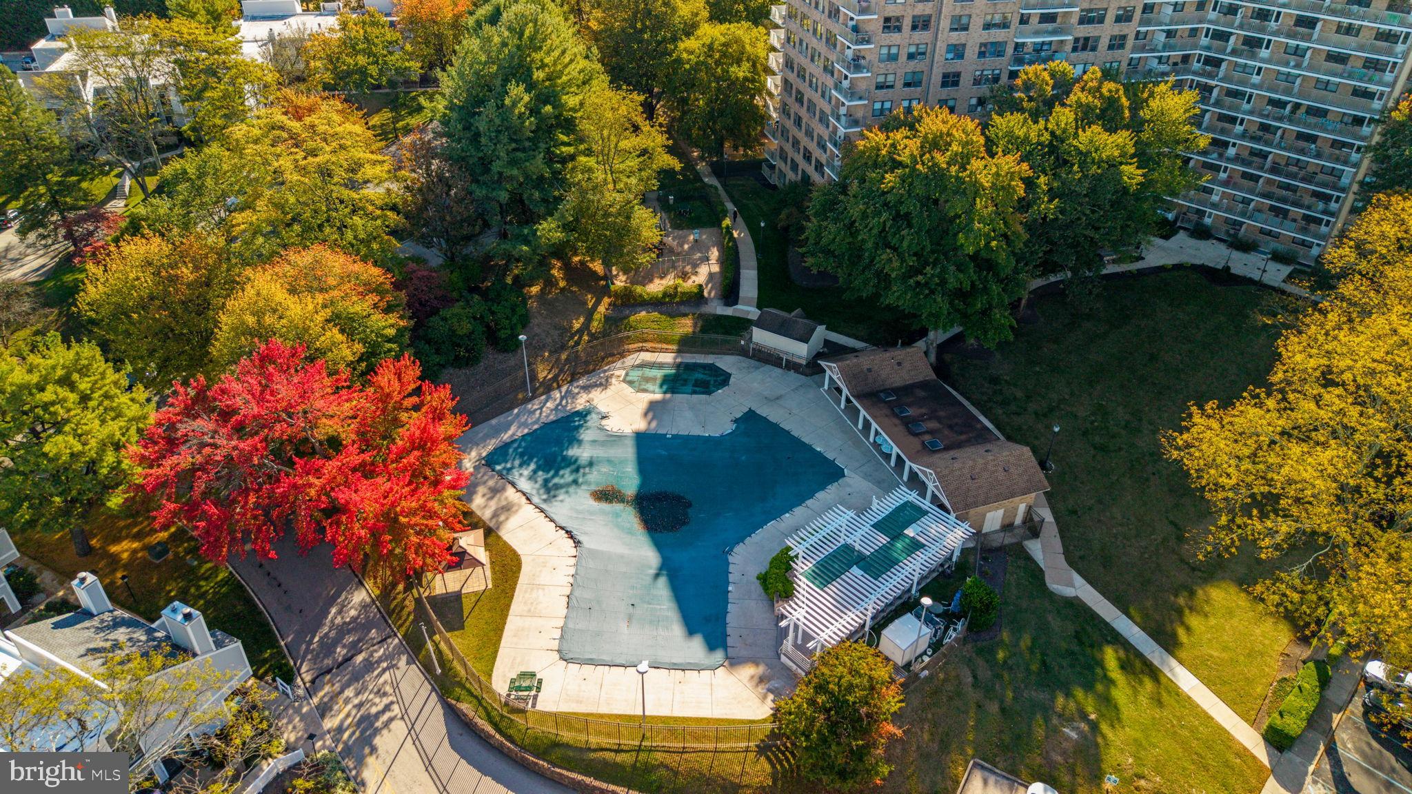 1600 Hagys Ford Road, Unit 3Y Narberth, PA 19072 - Photo 36 of 38 an aerial view of a house with a yard and garden