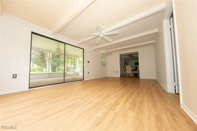 an empty room with a natural light