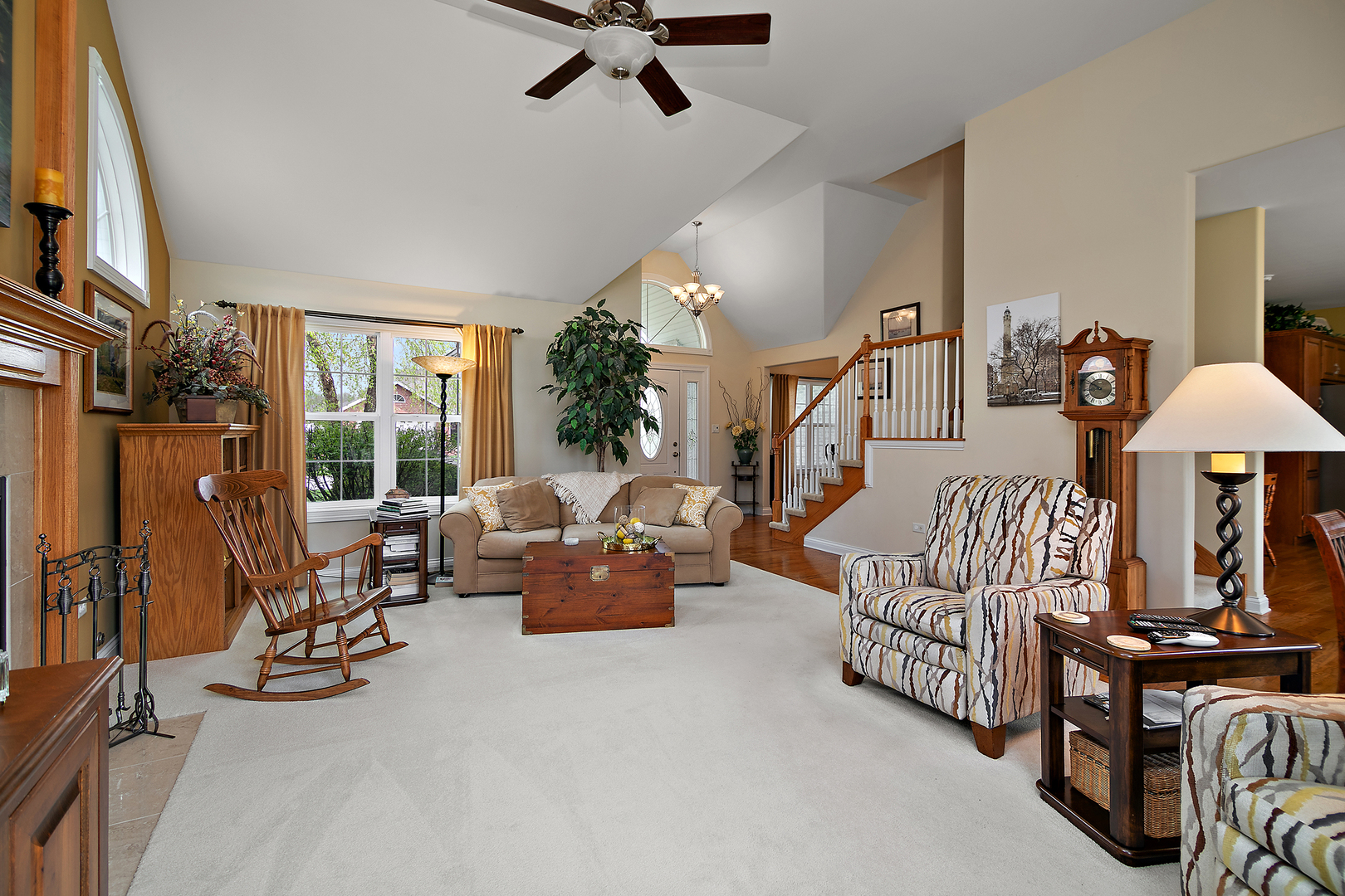 318 Maple Street Beecher, IL 60401 - Photo 3 of 27 a living room with furniture gym equipment and a large window