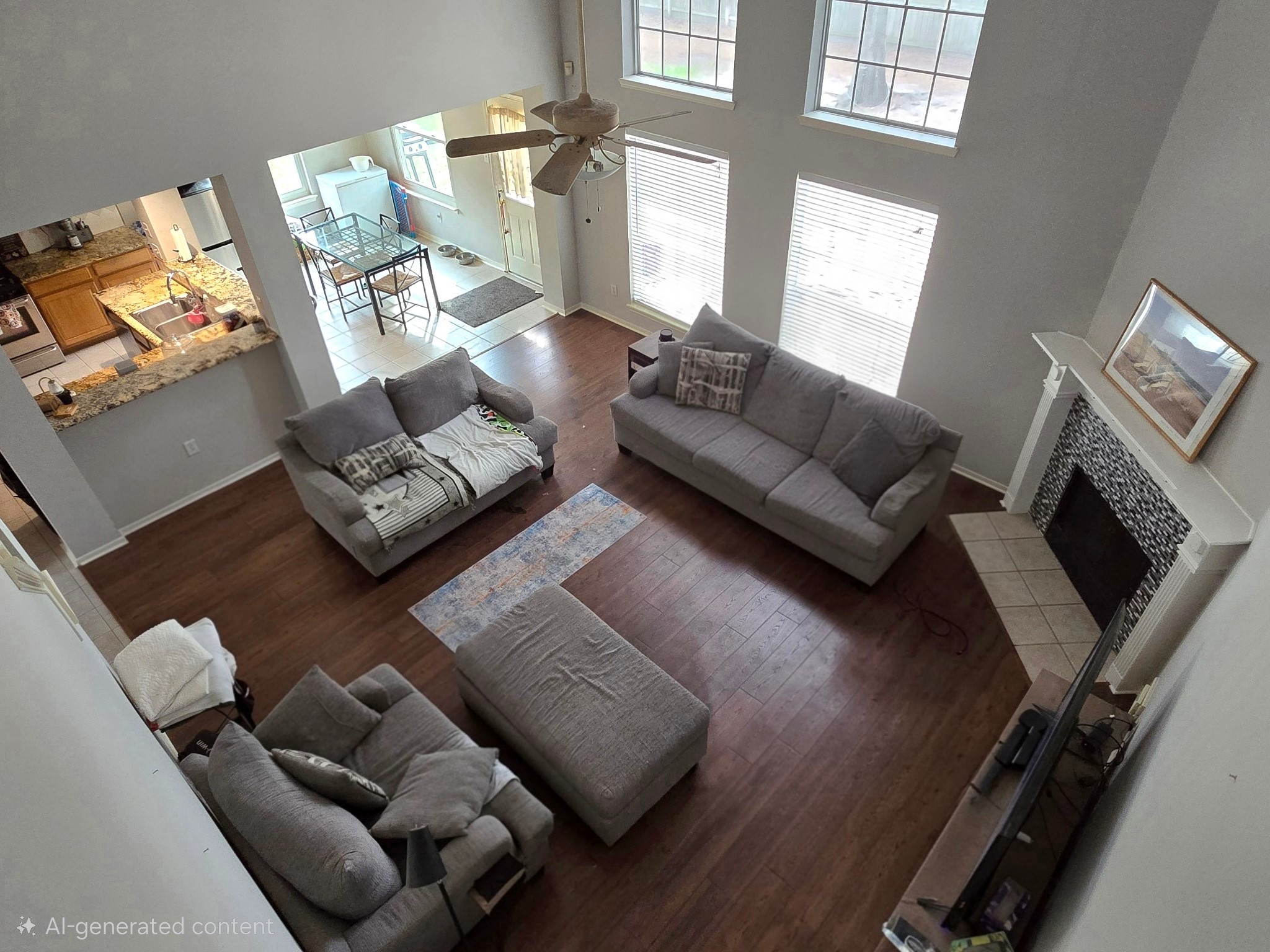 831 Hannock Glen Lane Spring, TX 77373 - Photo 4 of 26 a living room with furniture rug and a fireplace