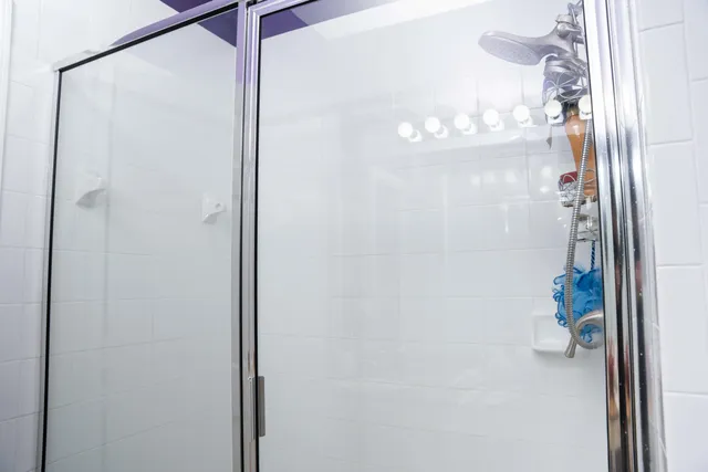 a bathroom with a shower