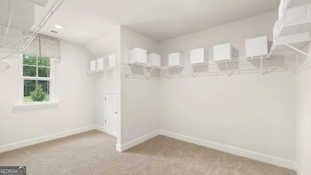 an empty room with a window