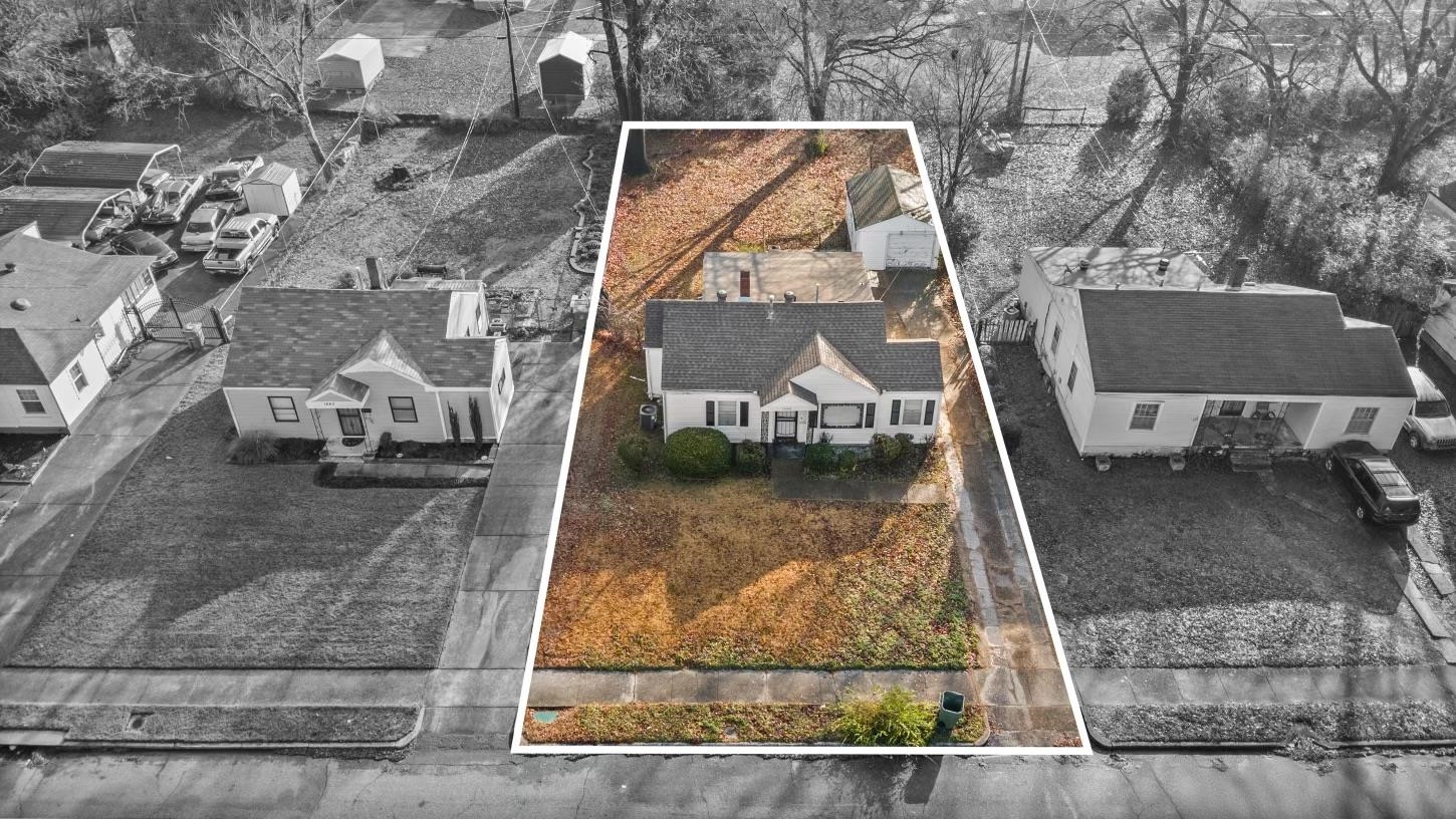 1848 Wynton Street Memphis, TN 38106 - Photo 5 of 22 Aerial view of residential area featuring property boundaries highlighted