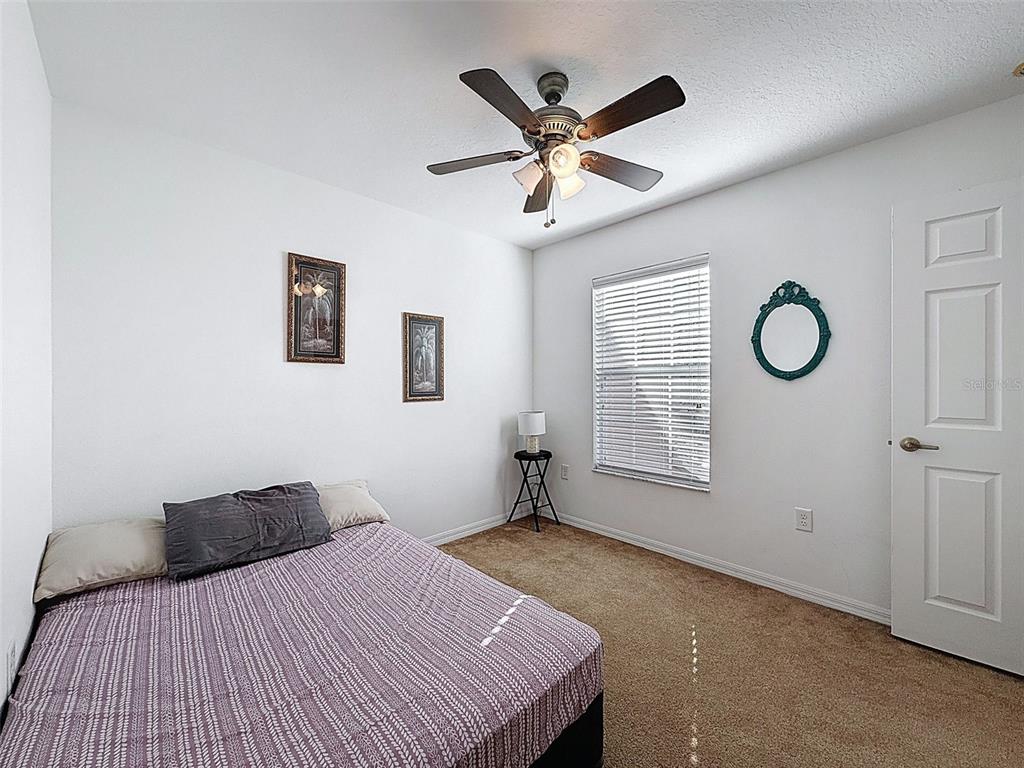 11807 Castine Street New Port Richey, FL 34654 - Photo 19 of 40 a bedroom with a large bed and a chandelier