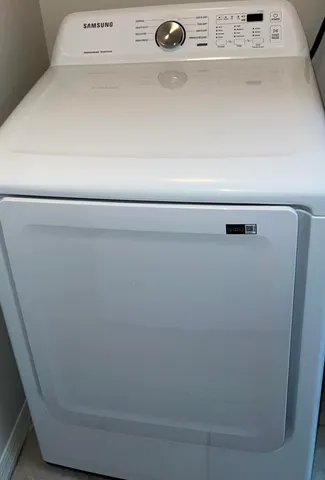 a close view of washer and dryer