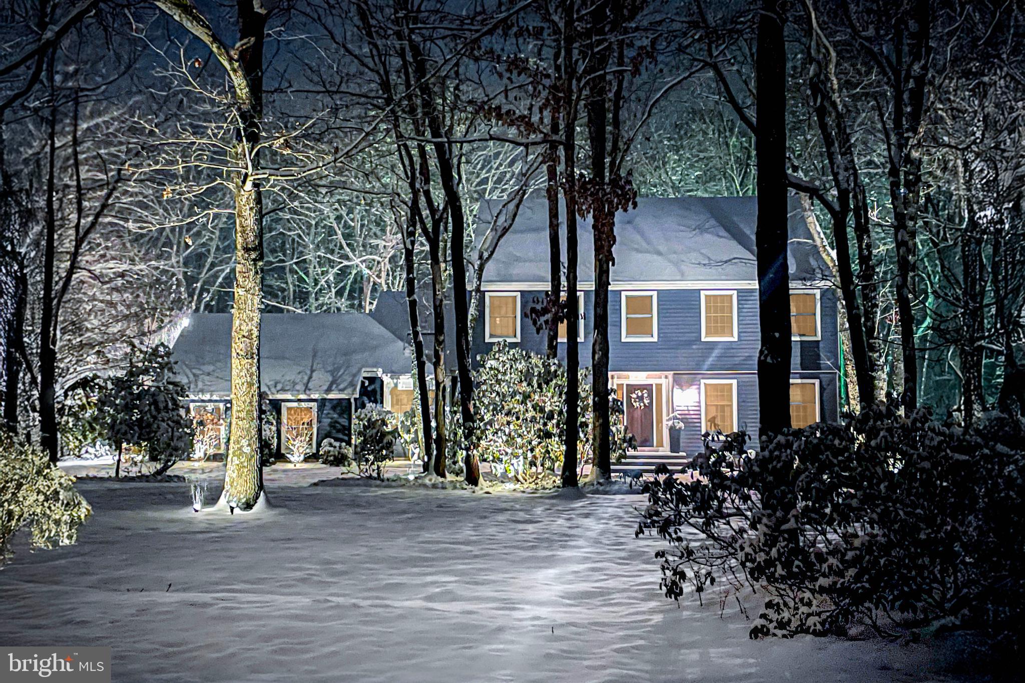 a front view of a house with a tree