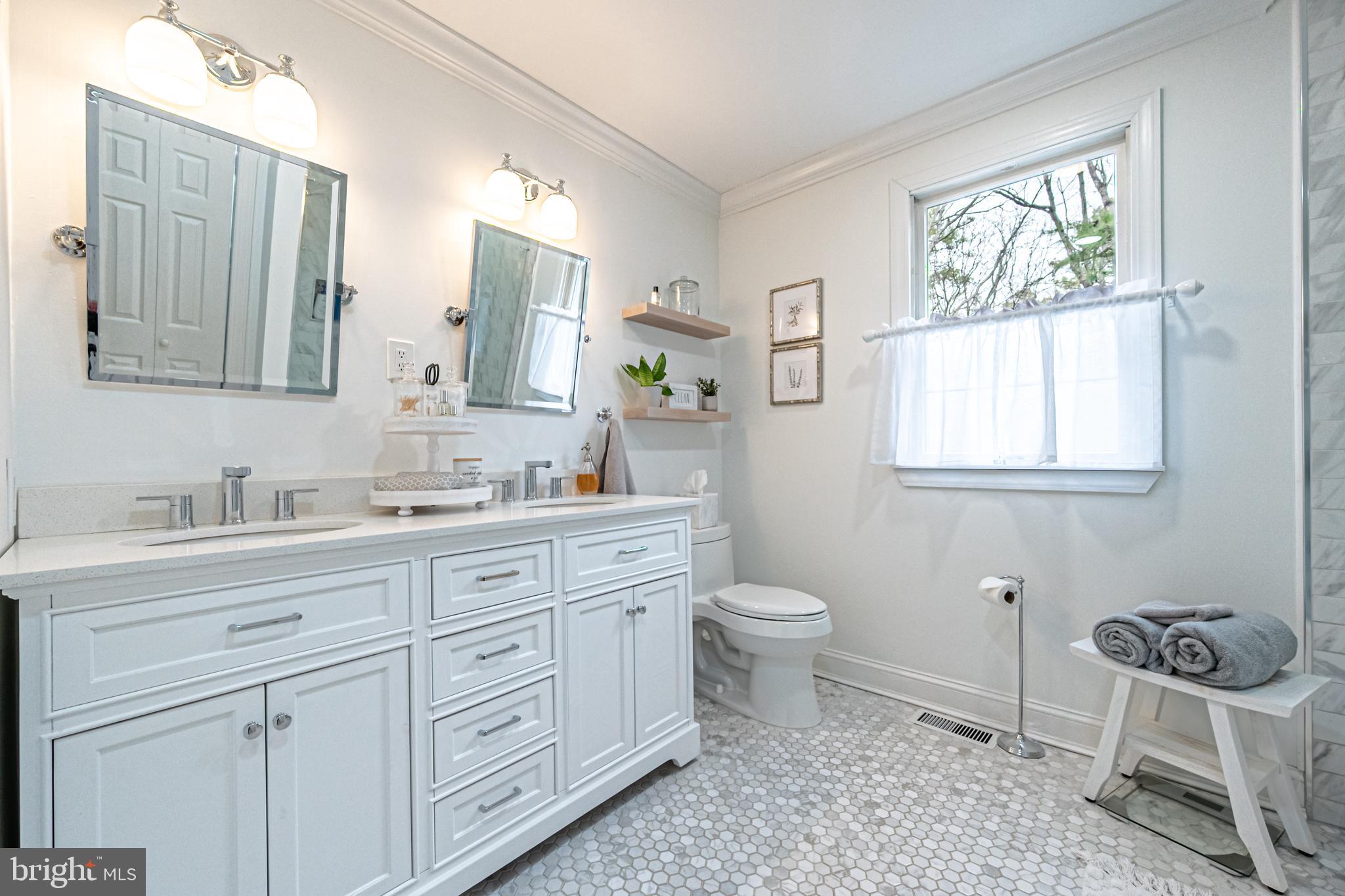 13 Pointe View Drive Medford, NJ 08055 - Photo 27 of 33 a bathroom with a granite countertop toilet sink and mirror