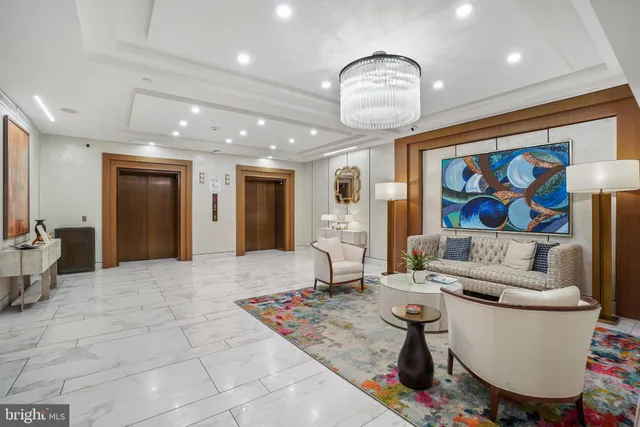 a living room with a couch and a table