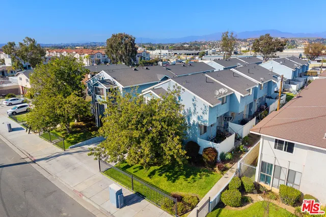 an aerial view of multiple houses