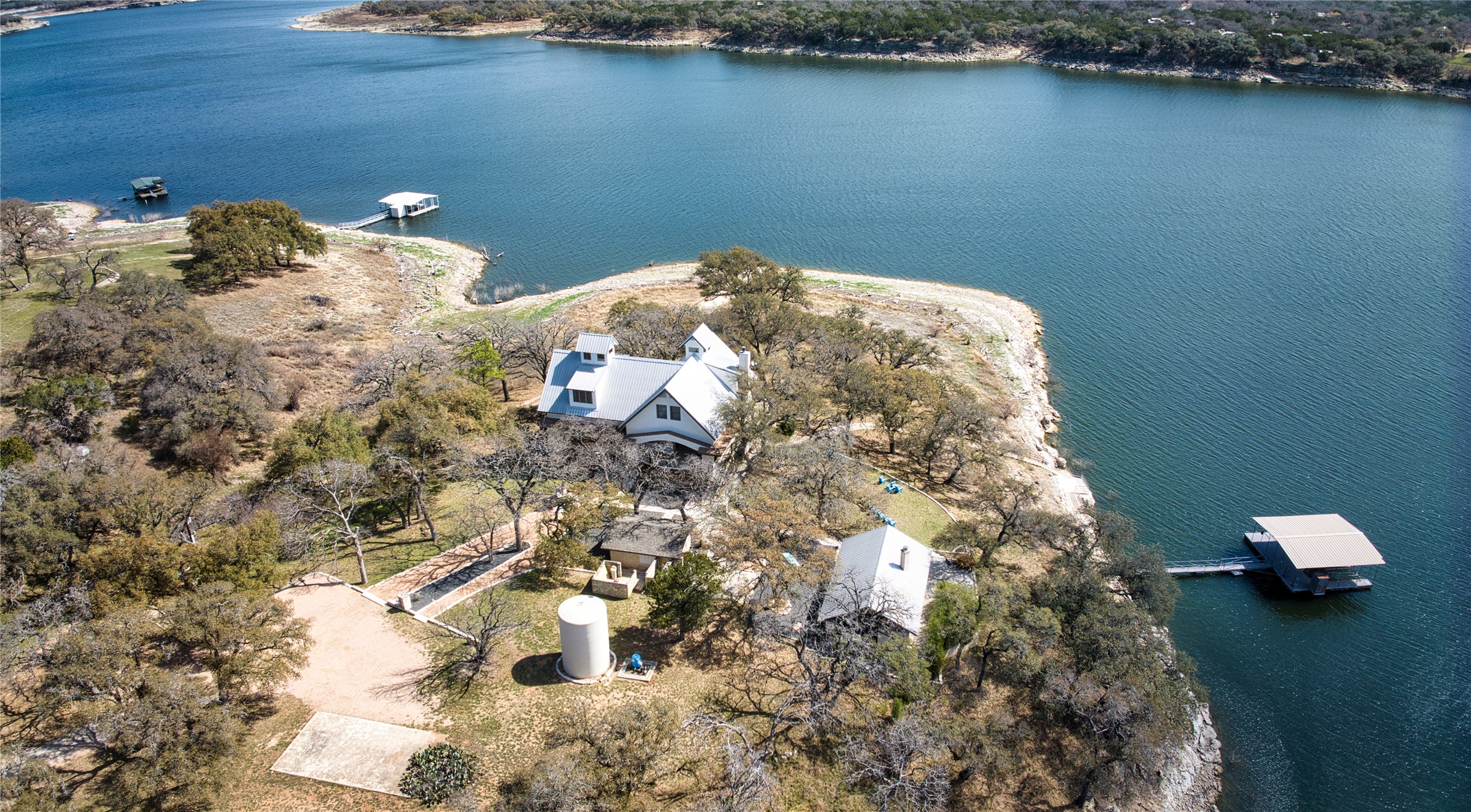 6021 Circle J Road Marble Falls, TX 78654 - Photo 5 of 39 Bird's eye view of a nearby body of water