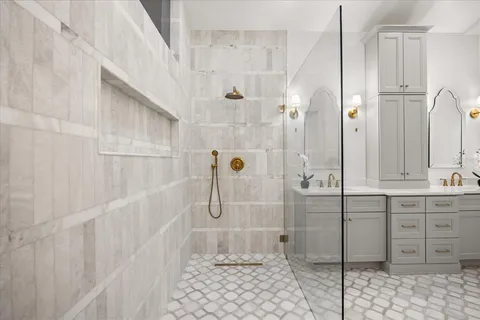 a bathroom with a shower