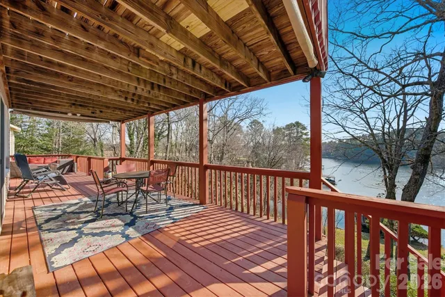 a view of chairs on the deck
