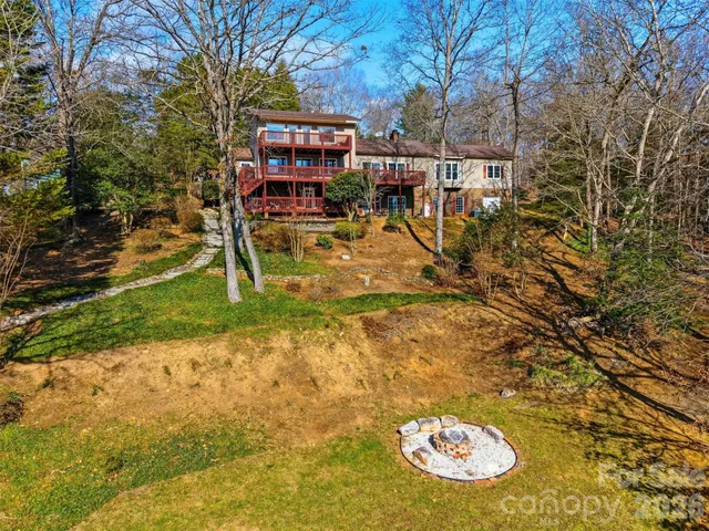 a view of a lake with a city