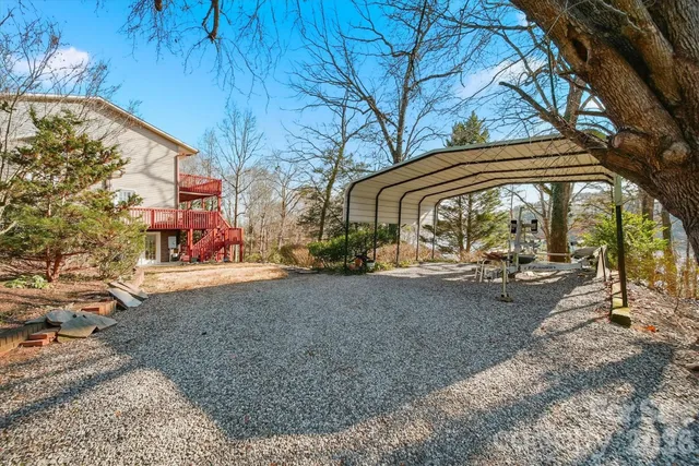 a view of a backyard of a house