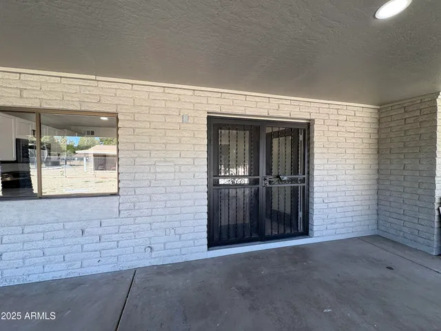 a view of front door of house
